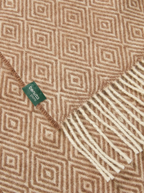 benuta wollen deken Bianca - bruin - 130x180 cm