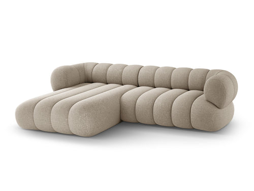 Cosmopolitan Design Hoekbank Koge 5-zits, chenille donkerbeige - 165x270x70cm