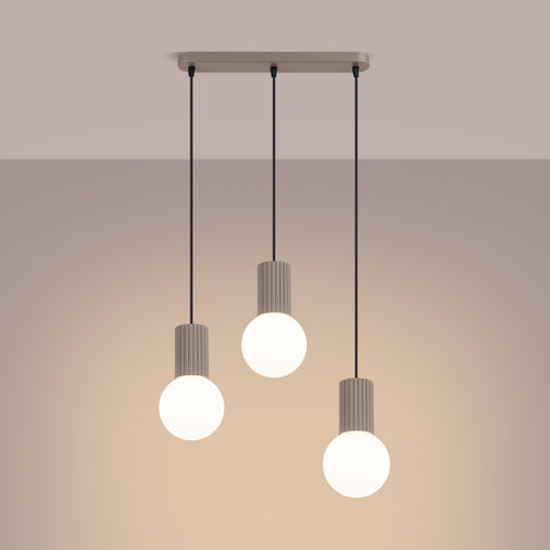 Sollux Lighting Hanglamp HALO 3L taupe - 40x6x120cm