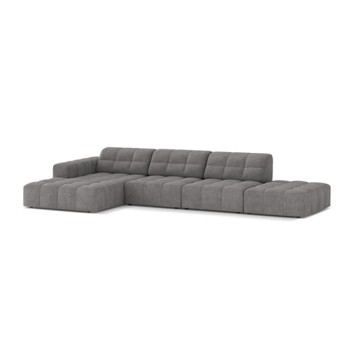 Cosmopolitan Design - Linker hoekbank Chicago 5-zits, chenille lichtgrijs - 167x348x78cm