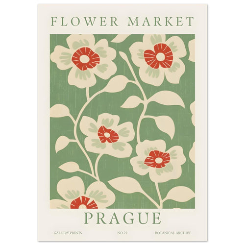 Artfulprints Poster Flower market - Prague I   - 50x70 cm - Meerkleurig