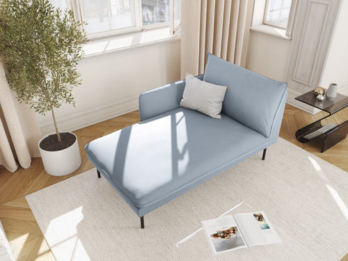 Cosmopolitan Design linker meridiaan Vienna flueel, lichtblauw - 170x110x95cm