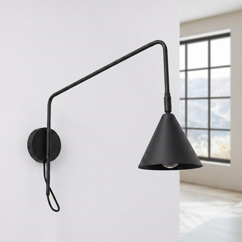 Sollux Lighting Wandlamp NOX 1 zwart met schakelaar - 14x61x30cm