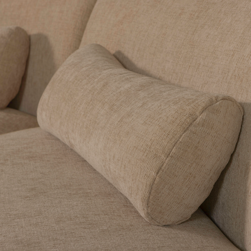 WOOOD half ronde bank 4-zits Batavier - Polyester - Velvet Lichtbruin - 74x254x122