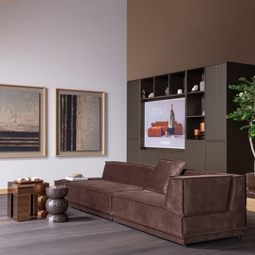 WOOOD bijzettafel Mirrox - Hout/Spiegelglas - Bruin - 50x45x45