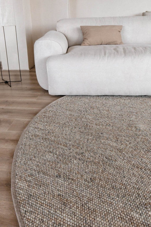 Interieur05 Rond Wollen Vloerkleed Grijs/bruin gemeleerd Vik - 240 x 240 cm - vtwonen shop