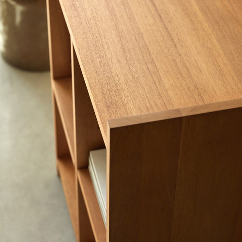 Tikamoon Lage boekenkast massief mahoniehout - Naturel
