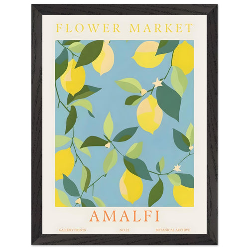 Artfulprints Poster met Lijst Flower market - Amalfi   - 30x40 cm - Meerkleurig