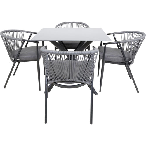 Lesli Living tuintafel Crest - zwart - 90x90x73cm