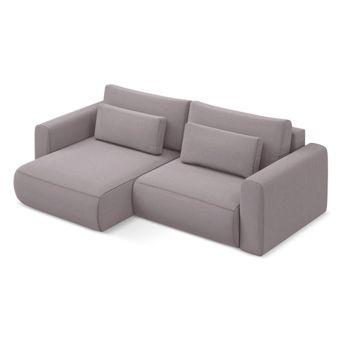 LaMiaSofa hoekbank links Perugia - velours - lavendel - 240x149x82