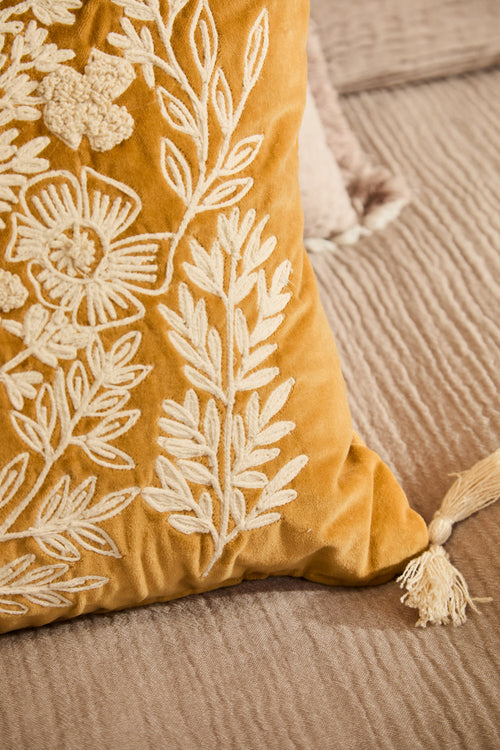 Calma House Kussenhoes Sakura - Mosterd - 45x45