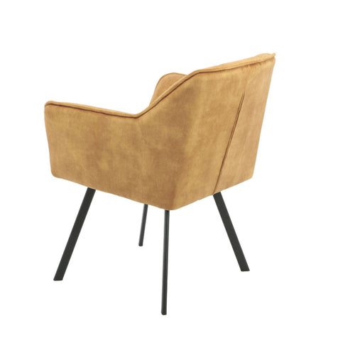 StarFurn Eetkamerstoel Emma - Geel Velvet  - Set van 2