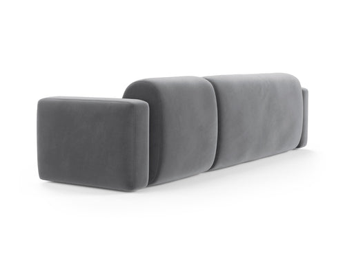 Cosmopolitan Design Modulaire hoekbank links Strino 3-zits, flueel grijs - 136x308x78cm