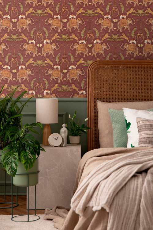 Sanders & Sanders behang olifanten terracotta - 53 cm x 10 m - 640497 - vtwonen shop