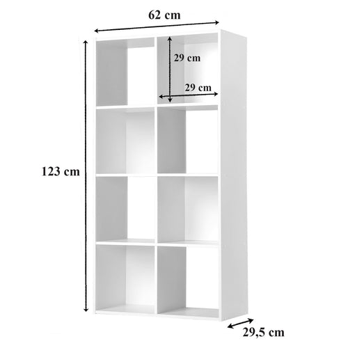 Calicosy - Opbergplank met 8 vakken COMPO - 62x29.5x123 cm