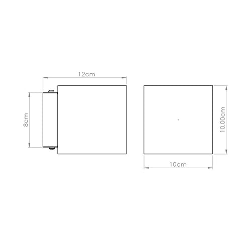 Sollux Lighting Wandlamp QUAD beton olijfgroen - 10x12x10cm