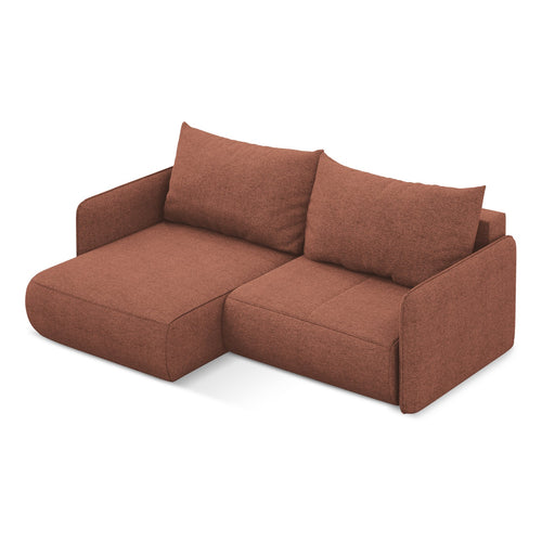 LaMiaSofa hoekbank links Palermo - chenille stof - gedempt roze - 207x148x86