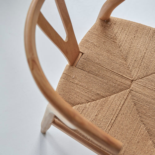 Tikamoon Stoel van licht massief teakhout met vlechtwerk - Naturel - vtwonen shop