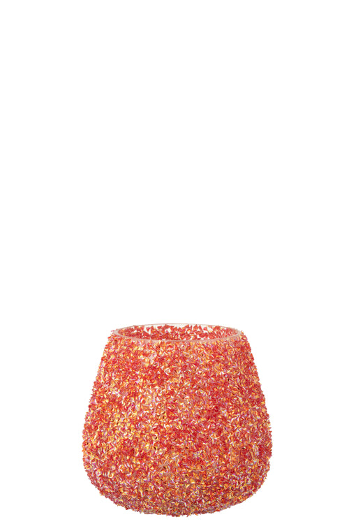 J-Line kaarshouder Kralen - glas - oranje - medium - vtwonen shop