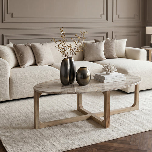 Marmeren salontafel Créme - 120x60x38 cm