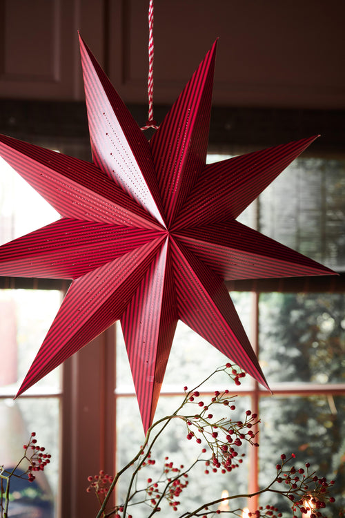 Pip Studio - Christmas Dark Red Stripe - Papieren Kerstster - 60cm