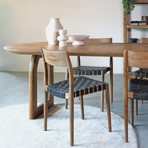 Raw Materials eettafel Bullnose mix base - 200 cm - Bruin - vtwonen shop