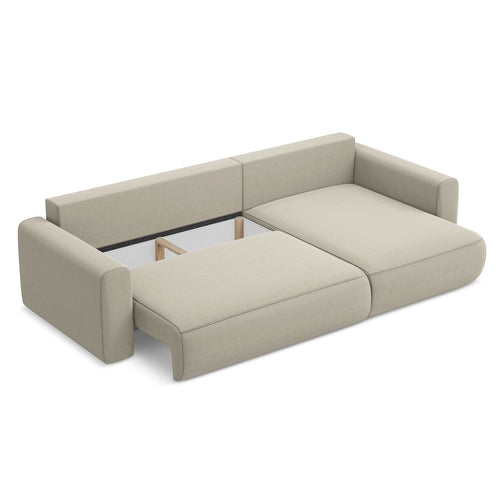 LaMiaSofa hoekbank rechts Perugia - velours - parel - 278x149x82