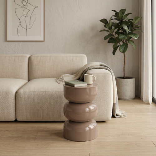 Calicosy - Bijzettafel Metalen ELLA - Beige 36x36x50 cm