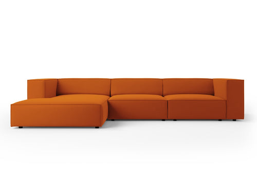 Cosmopolitan Design linker hoekbank Arendal 4-zits, flueel, terracotta - 166x284x70cm