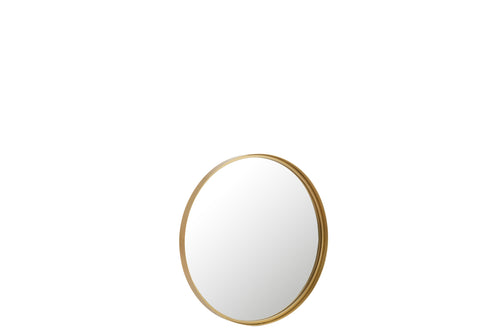 J-Line spiegel Rond Hoge Rand - metaal/glas - goud - small - Ø 60 cm