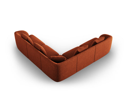 Cosmopolitan Design Symmetrische hoekbank Tulum 5-zits, chenille, terracotta - 255x255x70cm