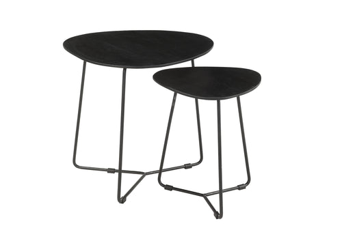 Brix salontafel Ivy - 70cm - mangohout - zwart