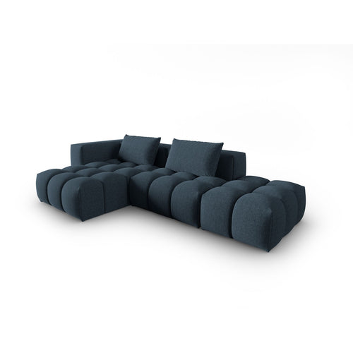 Cosmopolitan Design - Modulaire hoekbank links Verona 4-zits, structurele stof donkerblauw - 145x265x70cm