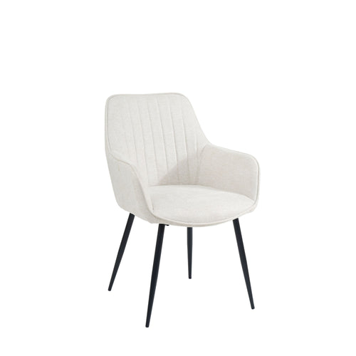 Housecraft Living Maud Eetkamerstoelen met armleuning Off-White - Set van 2 - vtwonen shop