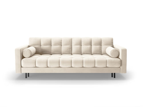 Cosmopolitan Design Slaapbank met opbergdoos Bali 3-zits, flueel lichtbeige - 84x222x105cm