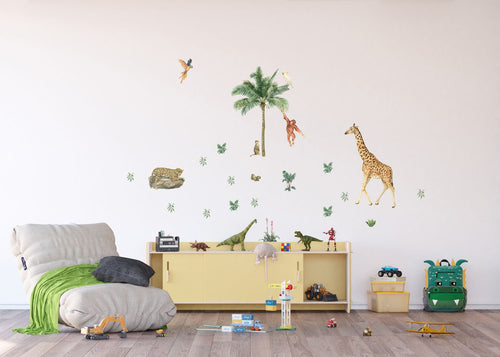 Sanders & Sanders muursticker jungle dieren jungle groen - 85 x 65 cm - 601354