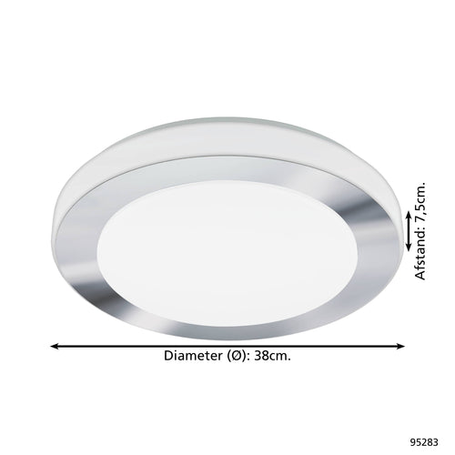 EGLO wand/plafondlamp Led Carpi - ø38,5cm - wit, chroom - vtwonen shop