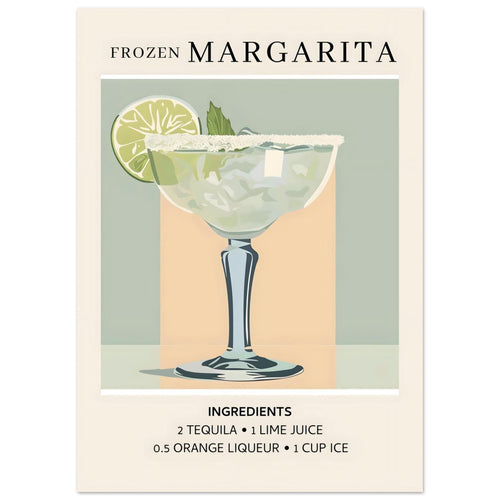 Artfulprints  Frozen Margarita cocktail I - Ingrediënten   poster 50x70 cm - vtwonen shop