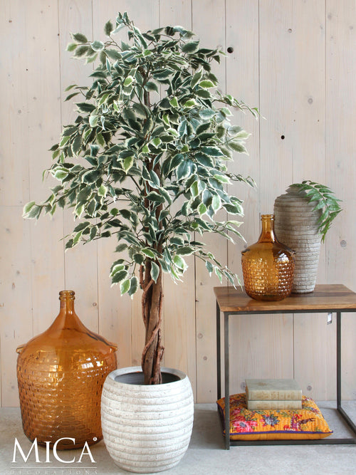 Mica Decorations Ficus Kunstplant - H110 x Ø70 cm - Groen Bont - vtwonen shop