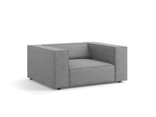 Cosmopolitan Design Fauteuil Arendal chenille met ribbeleffect, donkergrijs - 102x124x70cm