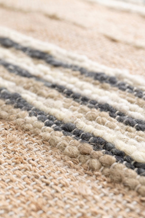 AFK Living vloerkleed Raj - handgemaakt - 60% handgekaarde wol, 30% jute, 10% katoen - 120 x 170 cm