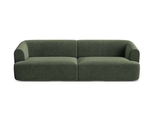 Cosmopolitan Design Modulaire bank Campi 4-zits, flueel groente - 90x255x70cm