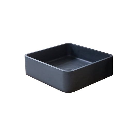 Tikamoon Vierkante waskom in zwart terrazzo b. 39 cm - Zwart