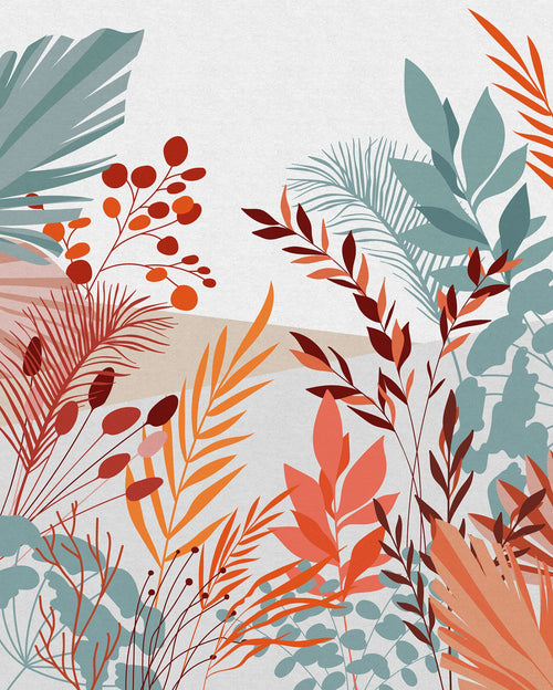 Komar fotobehang tropische planten multicolor - 200 x 250 cm - 610002