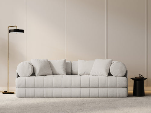 Cosmopolitan Design Converteerbare bank Kemi 3-zits, boucle lichtbeige - 95x206x70cm