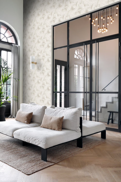 Origin Wallcoverings behang 3D-motief bladeren warm grijs - 53 cm x 10.05 m - 348005 - vtwonen shop