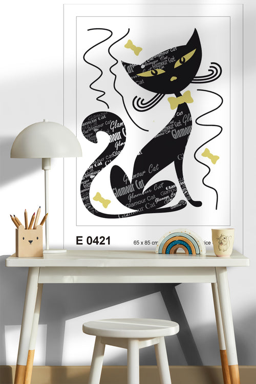 Sanders & Sanders muursticker kat zwart - 85 x 65 cm - 600246