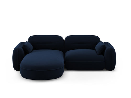 Cosmopolitan Design Modulaire hoekbank links Sydney 3-zits, flueel, koningsblauw - 165x230x70cm