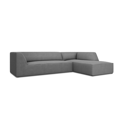 Cosmopolitan Design - Modulaire hoekbank rechts Siena 4-zits, structurele stof grijs - 180x273x69cm