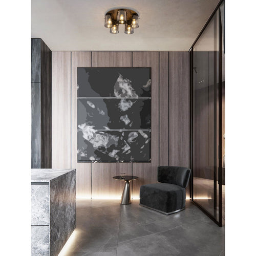 Nova Luce MIRBI Plafondlamp met lampenkap in de kleuren Smokey en Sandy Black, E27, 5x12W